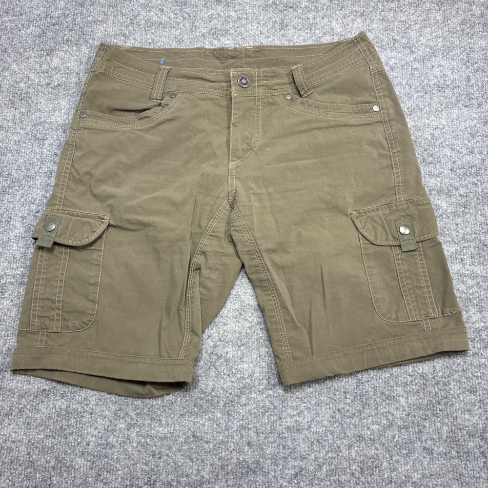 KUHL Womens Cargo Shorts Size 6 Olive Green Stretch Outdoor Hiking Camping